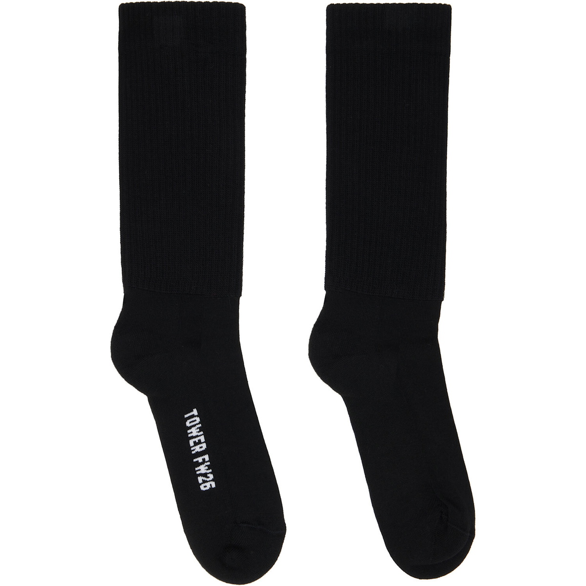 Rick Owens Black Tower Mid Calf Socks