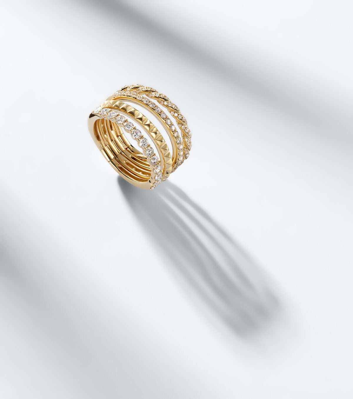 David Yurman Petite Pavé 18kt gold ring with diamonds