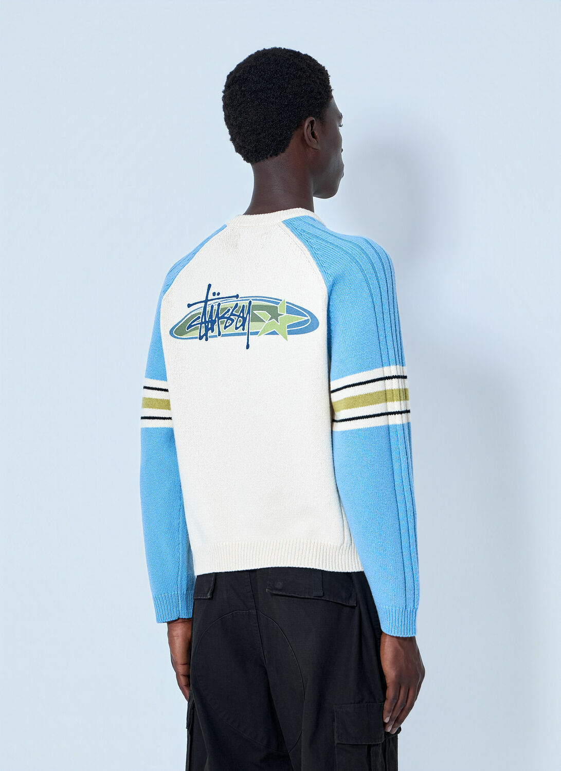 Stüssy Stripe Raglan Crewneck Sweatshirt