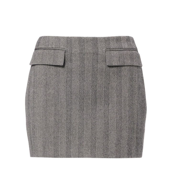 Photo: Ferragamo Striped wool-blend miniskirt