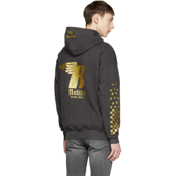 Rhude Black and Gold Malibu Rhacer Hoodie Rhude