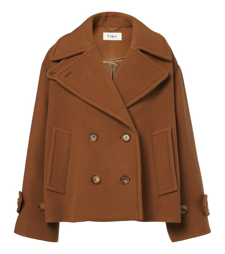 Photo: Chloé Double-breasted oversized wool-blend peacoat