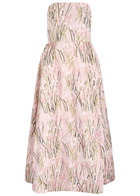 Bernadette Dette Strapless Floral-embroidered Taffeta Midi Dress Multi Print