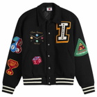 ICECREAM Men's Trick Shot Collared Varsity Jacket in Black