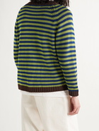 BODE - Green River Embellished Striped Merino Wool Cardigan - Green