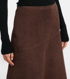 Yves Salomon Suede midi skirt