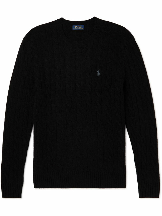 Photo: Polo Ralph Lauren - Cable-Knit Wool and Cashmere-Blend Sweater - Black