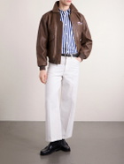 Aimé Leon Dore - Oversized Logo-Embroidered Striped Cotton Shirt - Blue
