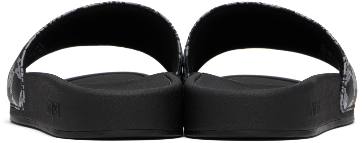 AMIRI Black MA Quad Canvas Pool Slides