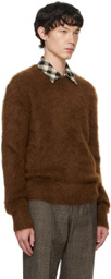 AMI Paris Brown Brushed Sweater
