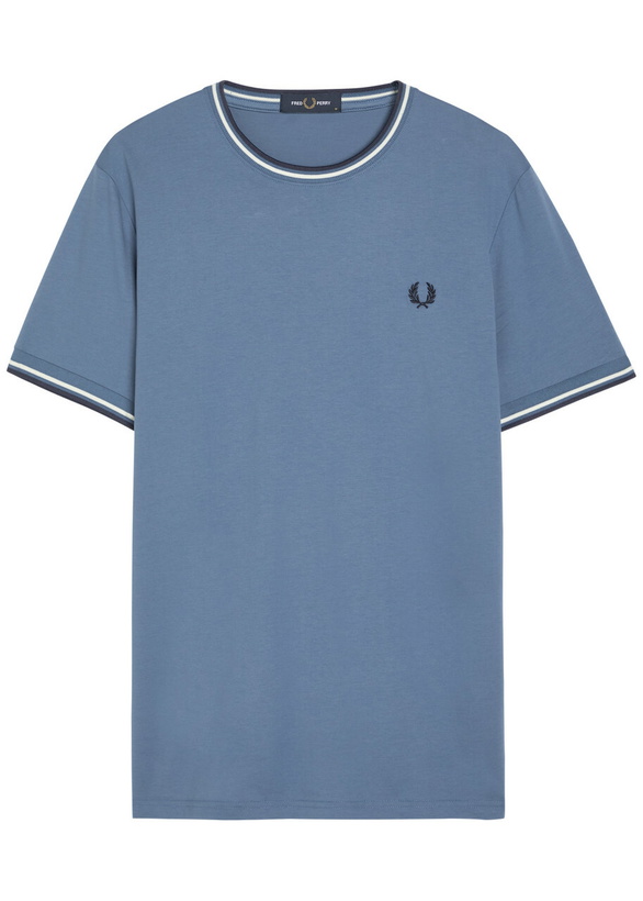 Photo: Fred Perry Logo-embroidered Cotton T-shirt Blue