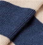 N/A - Striped Cotton-Blend No-Show Socks - Cream