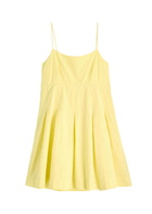 Damson Madder Iris Embroidered Cotton Mini Dress Yellow
