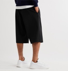 Loewe - Wide-Leg Wool-Twill Drawstring Shorts - Black