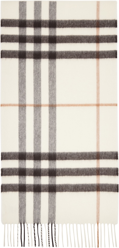 Photo: Burberry Off-White Check Cashmere Scarf