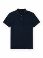 TOM FORD - Garment-Dyed Cotton-Piqué Polo Shirt - Blue