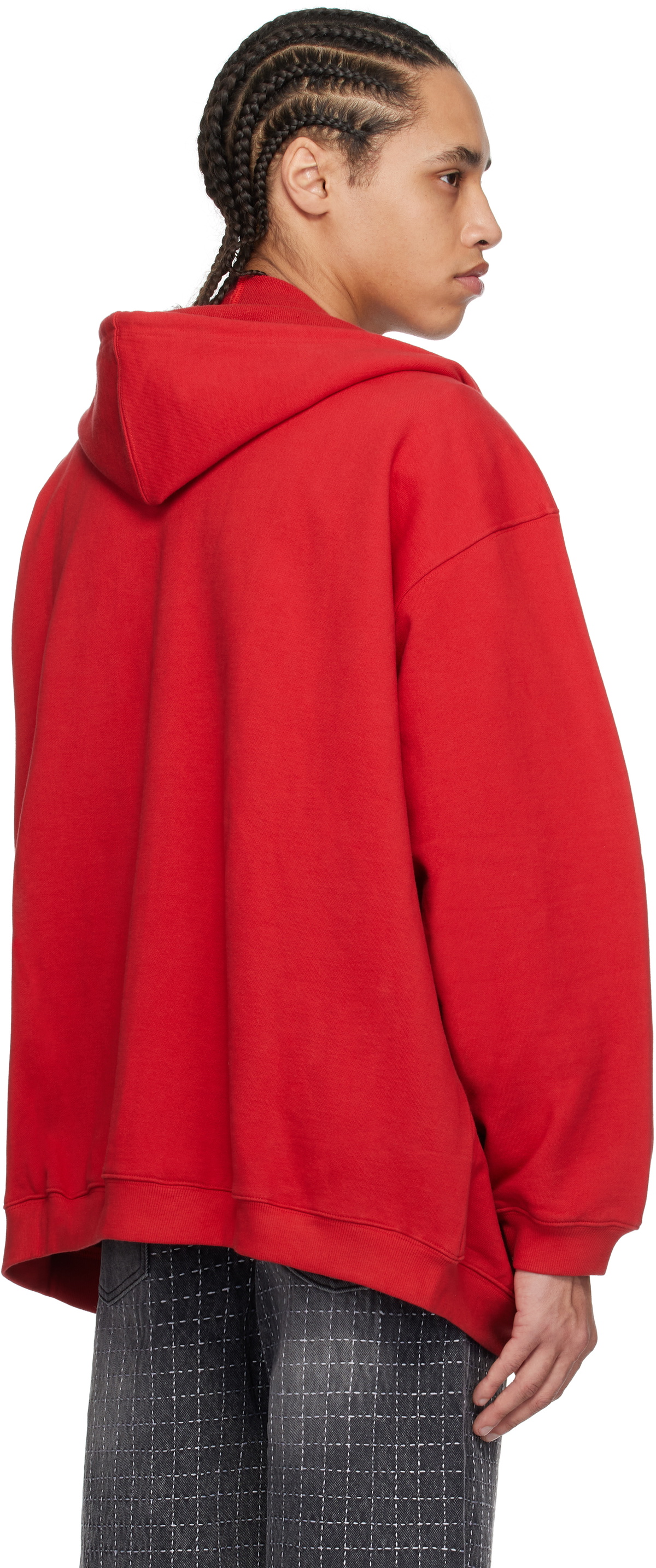 Glass Cypress Red Zip Up Swirly Text Hoodie