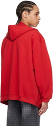Glass Cypress Red Zip Up Swirly Text Hoodie