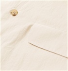 Deveaux - Ethan Crinkled-Cotton Shirt - Neutrals