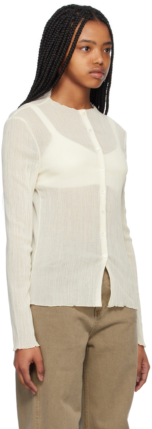 AMOMENTO OffWhite Sheer Cardigan AMOMENTO