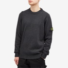 Stone Island Men's Reverse Seam Lambswool Crew Neck Jumper in Melange Charcoal