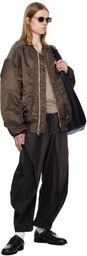 JiyongKim Black Sun-Bleached Curved Drawcord Trousers