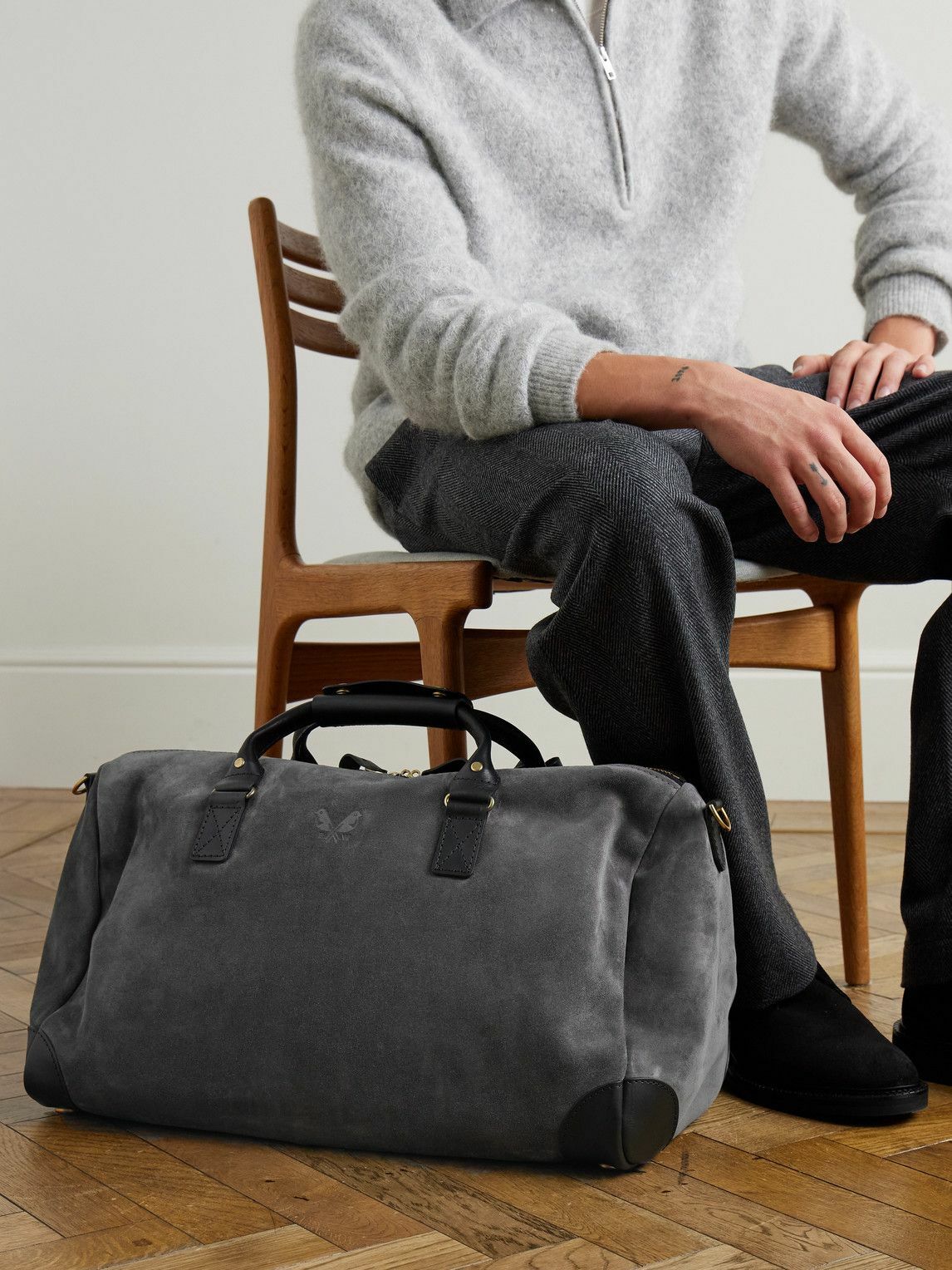 Bennett Winch - Commuter Leather-Trimmed Suede Holdall