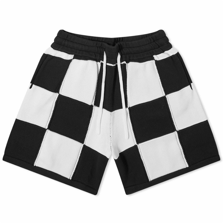 Photo: Cole Buxton Men's Checkered Knit Shorts in Black/White