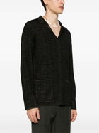 Nanushka Black Torben Ribbed Knit Cardigan