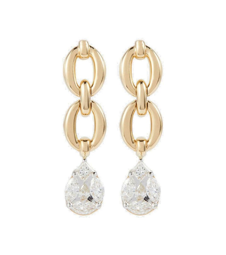 Photo: Nadine Aysoy Catena 18kt yellow gold earrings with diamonds