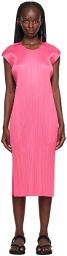 Pleats Please Issey Miyake Pink Monthly Colors July Midi Dress