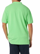 MC2 Saint Barth Man Fluo Green Piquet Polo With St. Barth Logo And Vintage Effect
