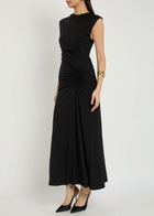 Simkhai Acacia Draped Jersey Maxi Dress Black