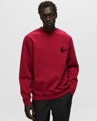 By Parra Snaked By A Horse Crew Neck Sweatshirt Red - Mens - Sweatshirts