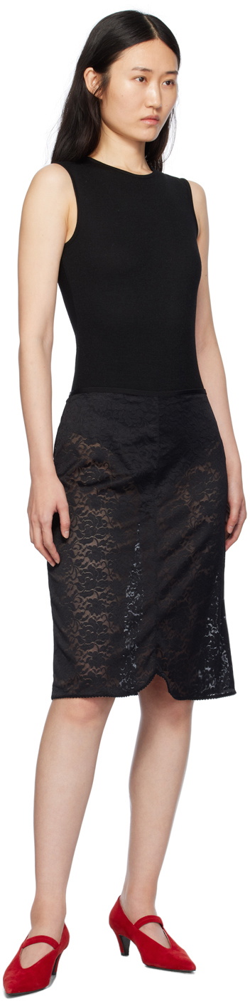 Birrot Black Rose Midi Skirt