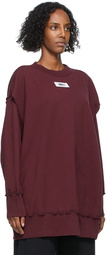 MM6 Maison Margiela Burgundy Oversized Underarm Hole Sweatshirt