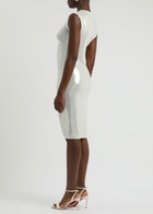 Norma Kamali Metallic Ruched Stretch-jersey Mini Dress Silver