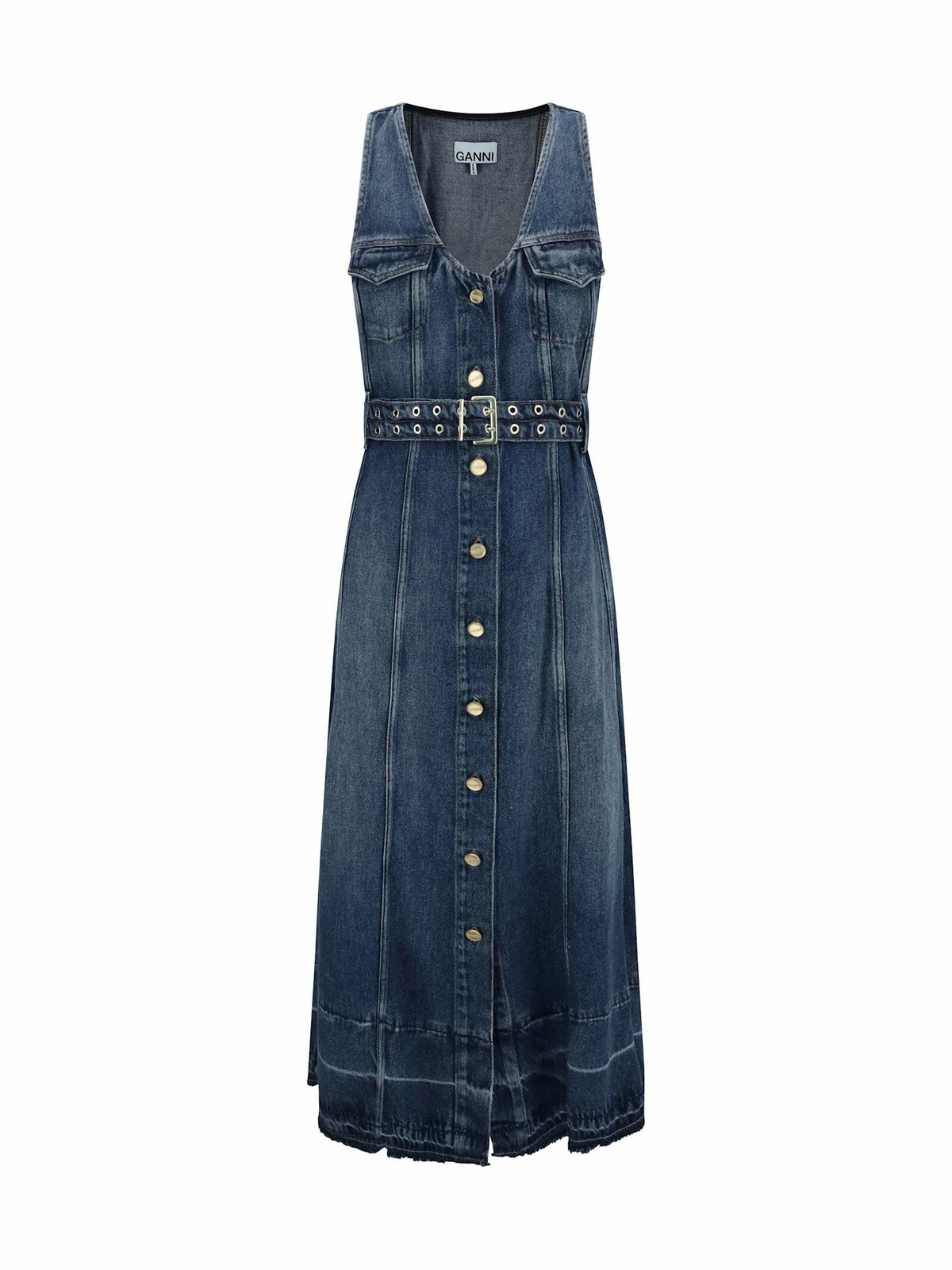 ワンピース GANNI Denim dress Multicolor Tint Wash Tint Denim Mini Dress | GANNI US