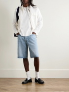 AGOLDE - Skater Wide-Leg Distressed Denim Shorts - Blue