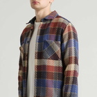 Wax London Men's Whiting Pike Check Overshirt in Rust/Multi