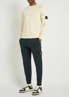 Stone Island Logo Cotton Sweatpants Navy