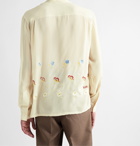 BODE - Mitchell Embroidered Silk-Georgette Shirt - Neutrals