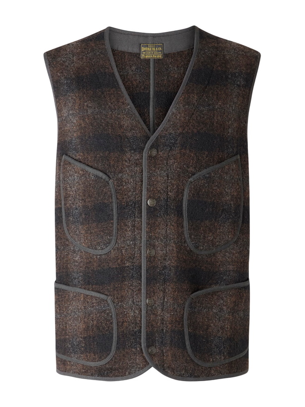 Photo: RRL - Monroe Slim-Fit Checked Wool and Cotton-Blend Vest - Brown