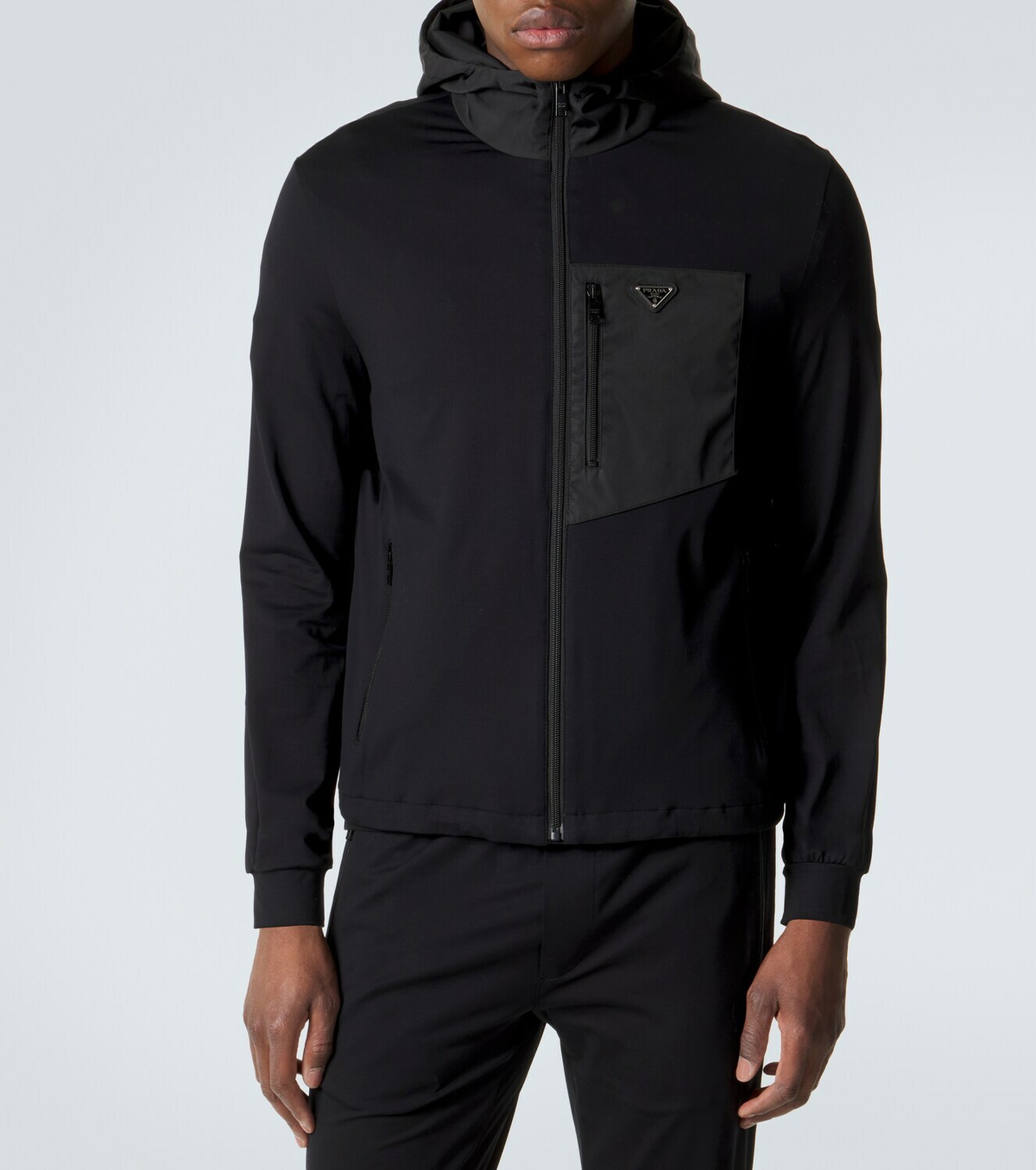 Prada Re-Nylon and cotton-blend hoodie