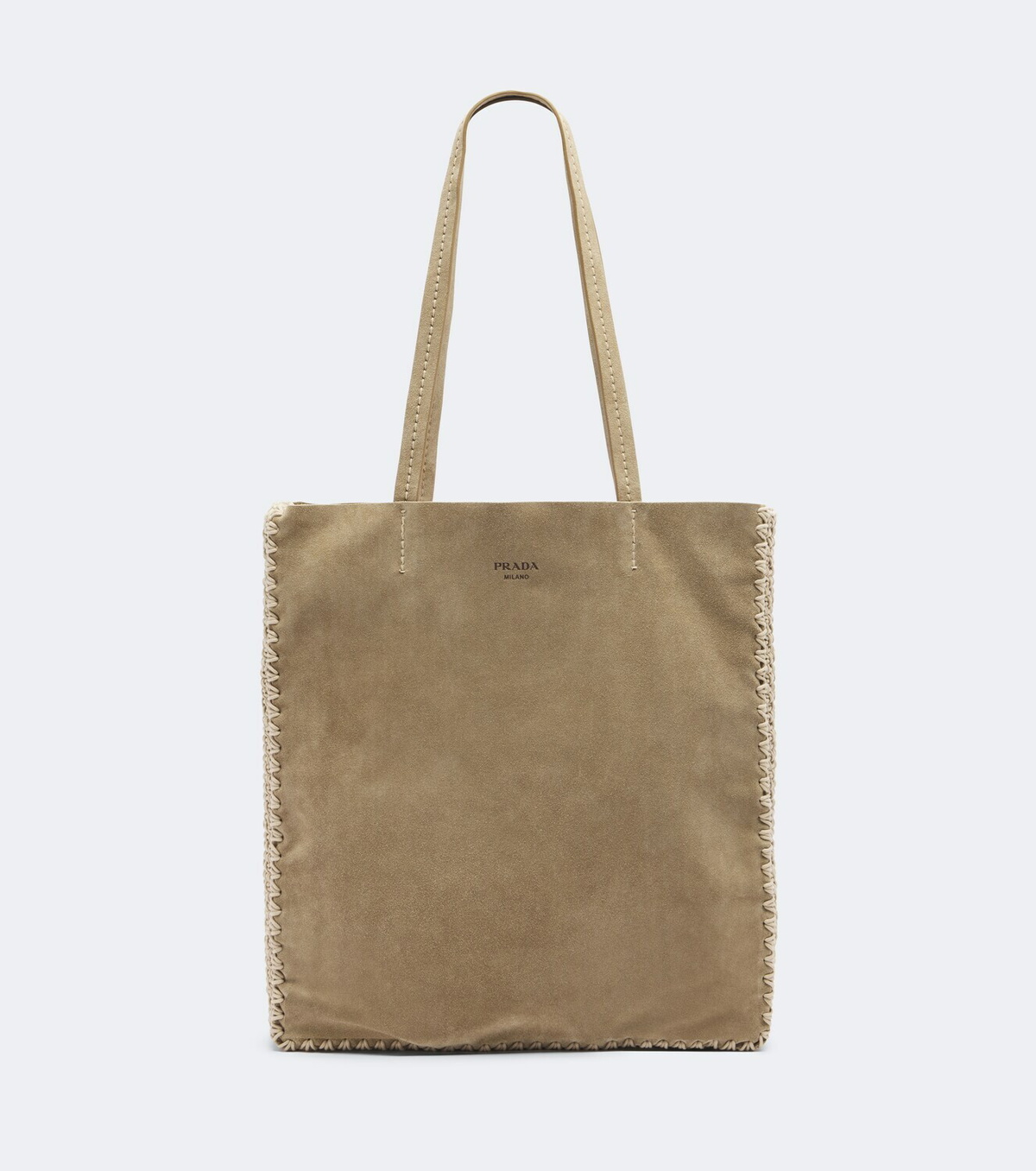Prada Large crochet suede shopper