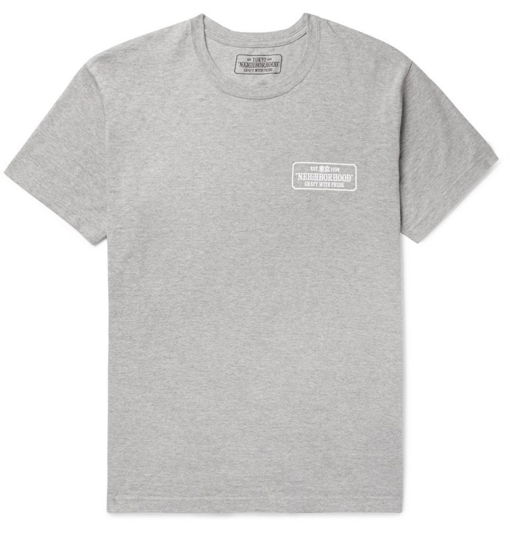 Photo: Neighborhood - Logo-Print Cotton-Jersey T-Shirt - Men - Gray