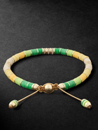 MAOR - Rizon Gold and Diamond Beaded Bracelets - Green