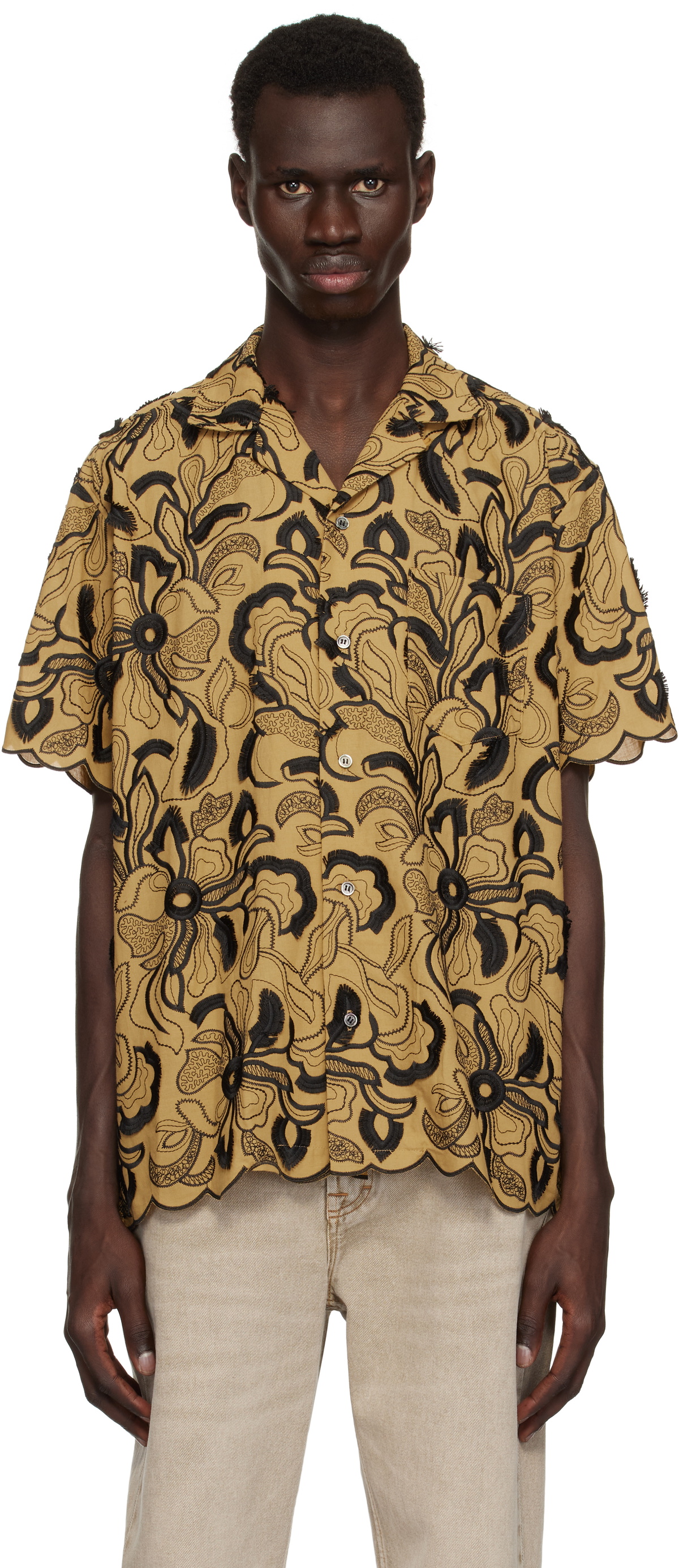 【25SS新品】TOGA VIRILIS EMBROIDERY SHIRT Toga Virilis Beige Embroidery Shirt Toga Virilis