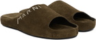 Marni Khaki Suede Fusslide Sandals