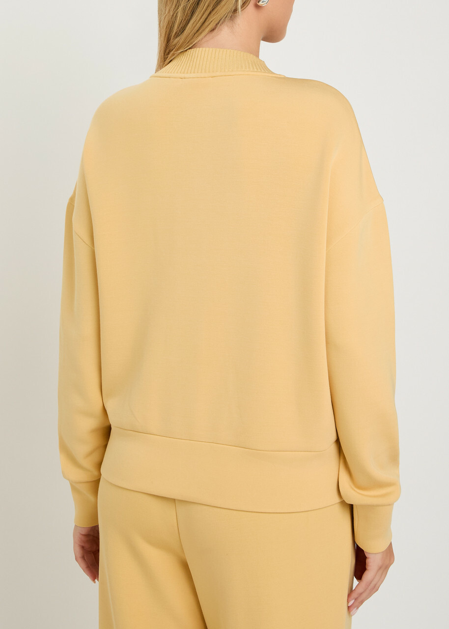 Varley Reena Button-down Stretch-jersey Sweatshirt Yellow
